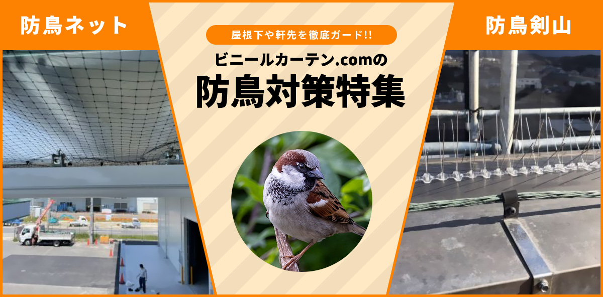 ビニールカーテンで防鳥対策！