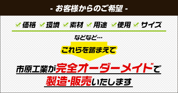 市原工業が完全オーダーメイドで製造・販売いたします