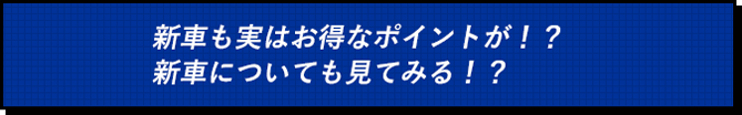 新車も実はお得なポイントが！？新車についても見てみる！？
