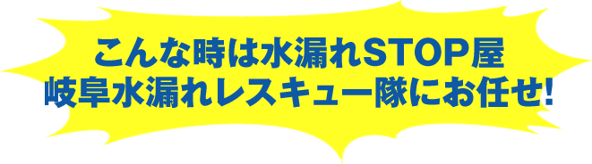 こんな時は岐阜水漏れレスキュー隊にお任せ！