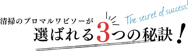 マルワビソーが選ばれる3つの秘訣！