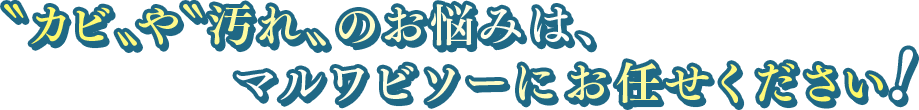 カビや汚れのお悩みはマルワビソーにお任せください！