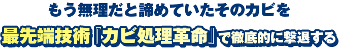 もう無理だと諦めていたそのカビを最先端技術「カビ処理革命」で徹底的に撃退する