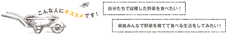 家族みんなで野菜を育てて食べる生活をしてみたい！